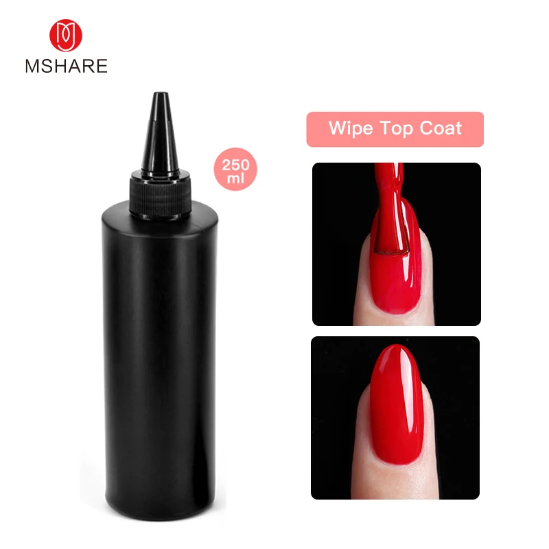 

MSHARE Sticky Wipe Top Coat Gel With Layer 250g 250ml Wiping Cleaning Nail Polish Cover Lasting Health Resin UV Varnish