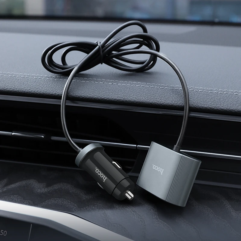 Автомобильное зарядное устройство Hoco с несколькими usb портами умное IC 3usb Type C PD QC 3