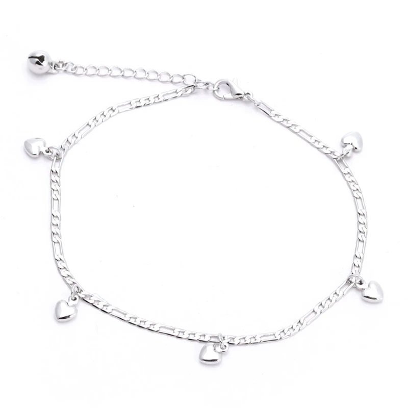 

Элегантный серебристый браслет с подвеской в виде сердца 270x5 мм