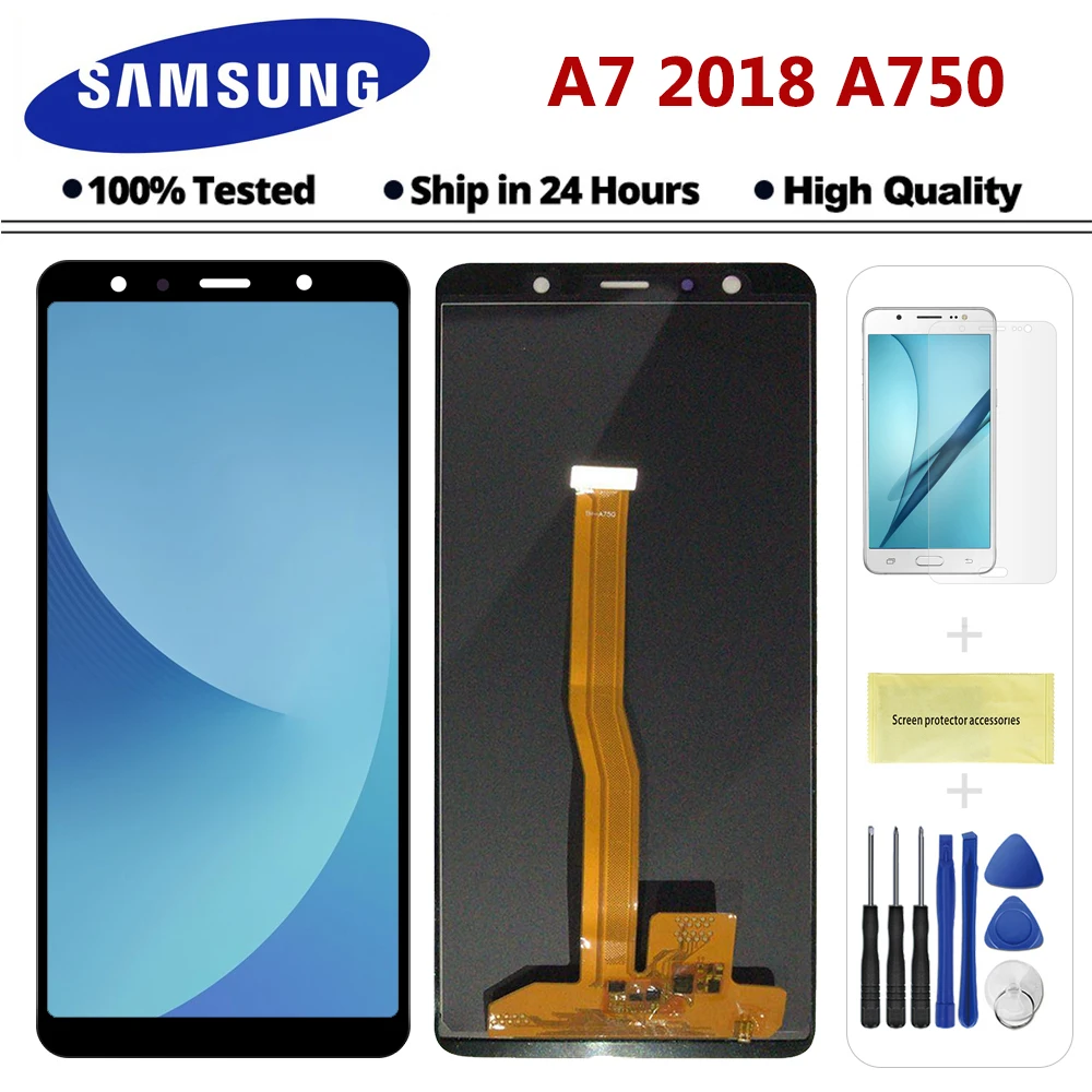 6,0 ''ЖК-дисплей для samsung Galaxy A7 SM-A750F A750F A750 ЖК-дисплей сенсорный экран дигитайзер в сборе для samsung A750FN