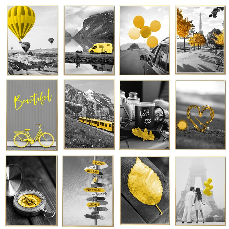 Черный и белый фотографировать пейзаж картины Домашний декор Скандинавская