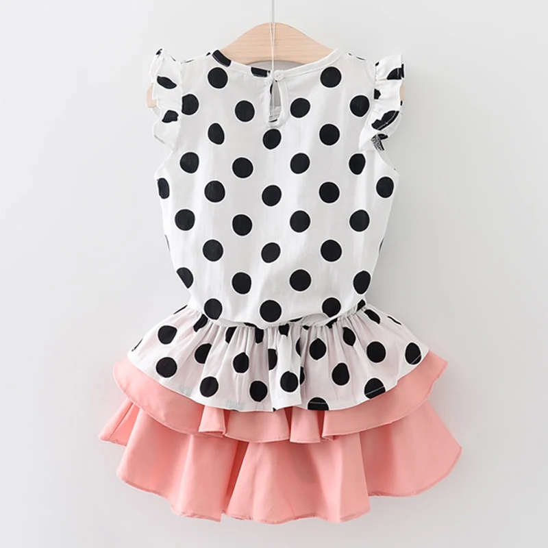 Одежда с цветочным принтом для девочек Летние наборы стильных платьев девушек