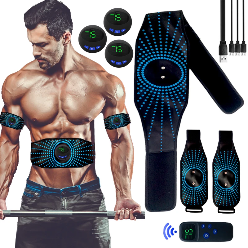 

EMS microbial Wireless Muscle ABS Stimulator LCD Display Rechargeable Abdominal Training Device Trainer Smart Fitness Electric