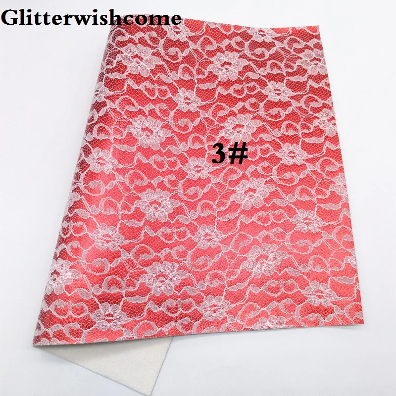 Glitterwishcome 21X29 см A4 размер винил для бантов металлик Синтетическая кожа со стеганым кружевом искусственная кожа листы для бантов, GM093A - Цвет: 3