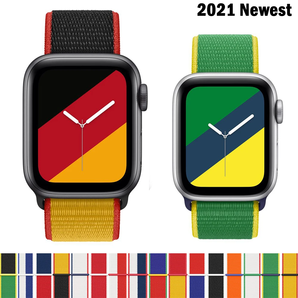 

Nylon Loop For Apple Watch band 44mm 40mm 41mm/45mm 38mm/42mm Smartwatch Belt correa Bracelet iWatch Serie 7 5 4 3 SE 6 Strap