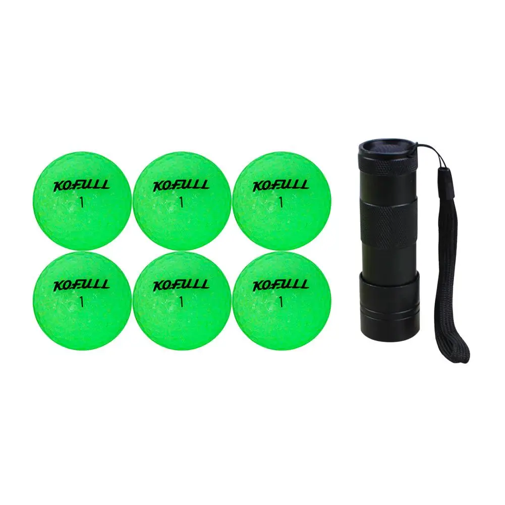 

Golf Fluorescent Ball 6 Boxed Night Course Practice Ball Business Gift Ball Low Compression Core And Soft Polyurethane Double Fl