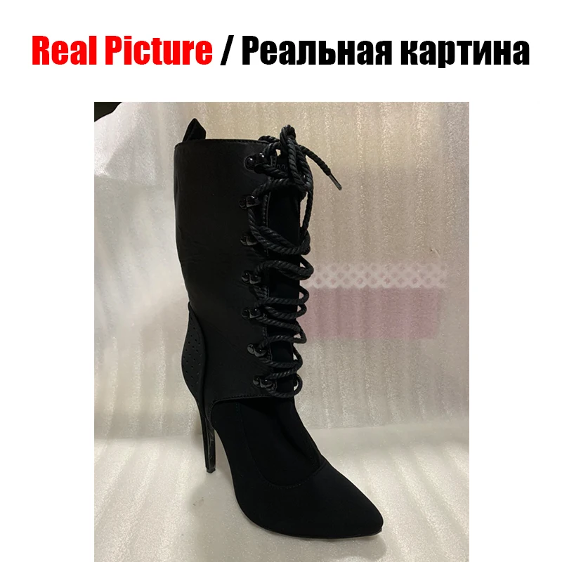 SARAIRIS/ботинки размера плюс Размеры 36-47 Новинка Острый носок Обувь на шнурках