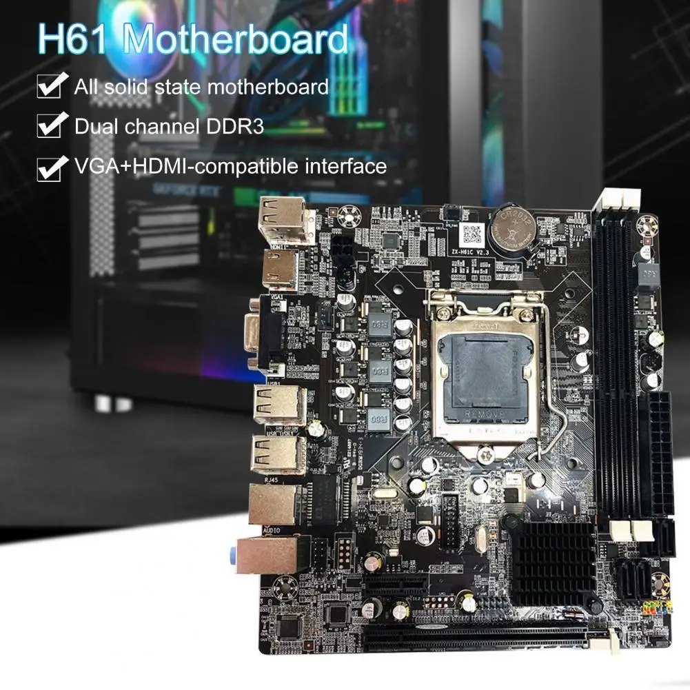 

Материнская плата LGA 1155 для Intel- Core i7 / i5 / i3 / pentium / celeron LGA1155 DDR3 M-ATX Intel-Материнские платы H61