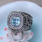 Модное кольцо в ретро стиле с голубым драконом и белым тигром 2007 памятная версия мужское властительное кольцо подарок