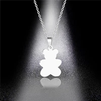 bear necklace stainless steel jewelry fashion jewelry fine silver color for women girls and valentine birthday party gift super