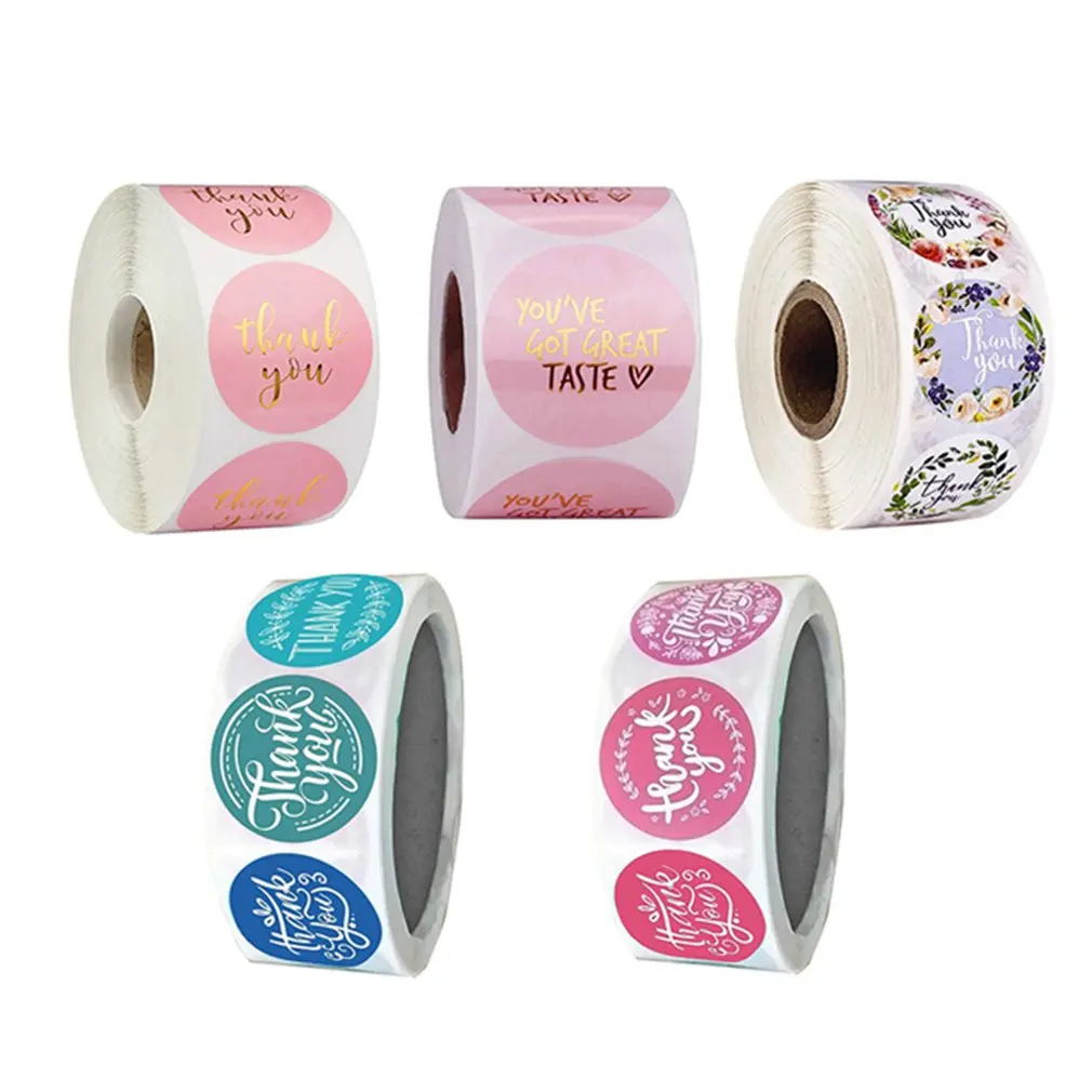 

Powder White Sticker 2 Inch Thank You Hot Stamping Sticker Seal Label Handmade Self-adhesive Label Sticker