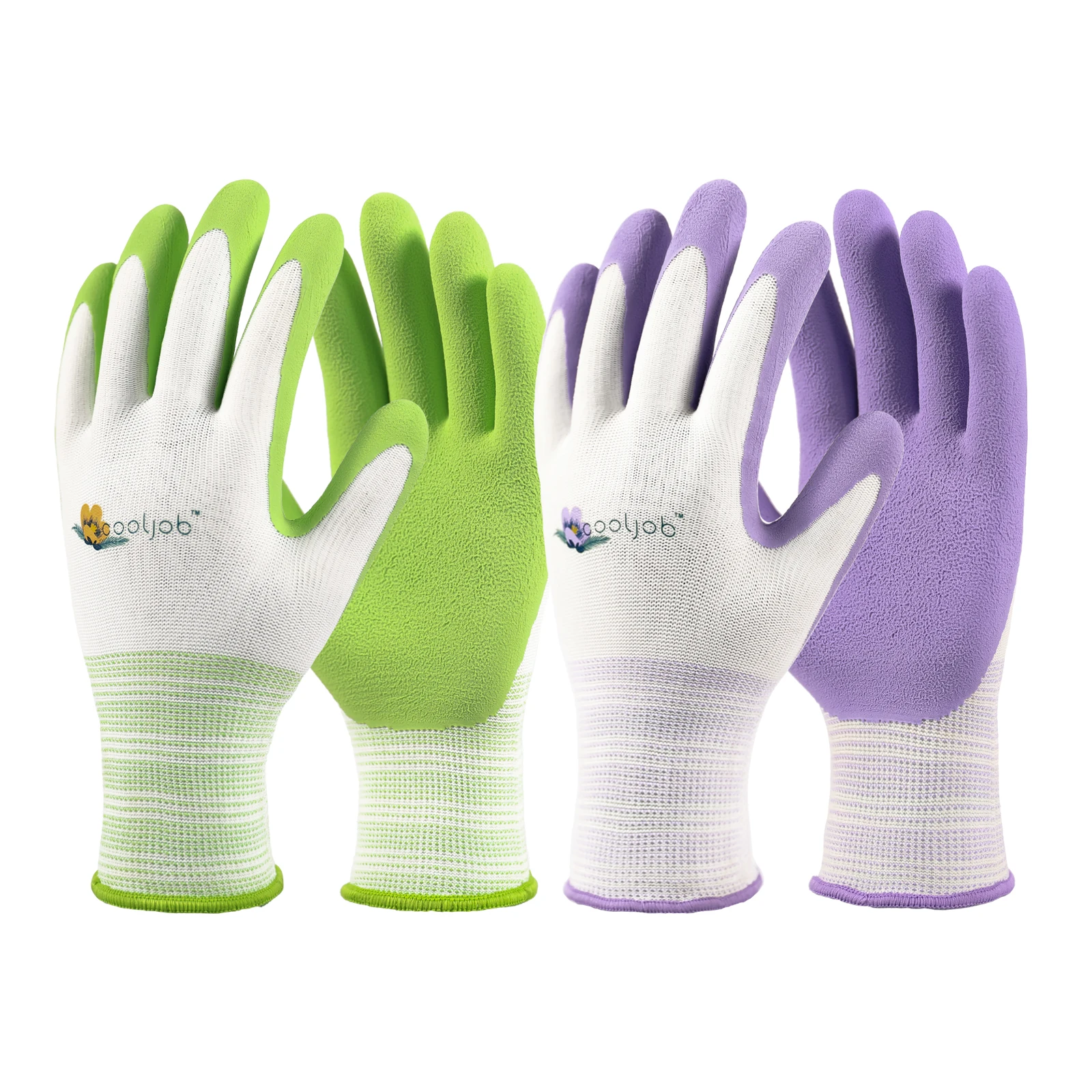 

Женские садовые перчатки cooljobs, 2 пары, дышащие садовые перчатки с резиновым покрытием, защитные рабочие перчатки для улицы, среднего размера