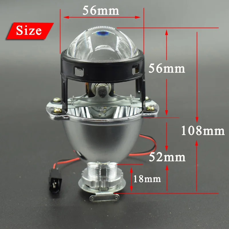 Фото Линзы для фар 2,0 H1 HID Bi-xenon H4 H7 проектор металлические линзы мини-гатлинговый пистолет кожух для автомобиля мотоцикла аксессуары модификация №2