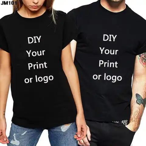 Женская футболка с индивидуальным принтом в стиле Харадзюку, женская черная футболка унисекс «сделай сам» с вашим фото или логотипом, модна...