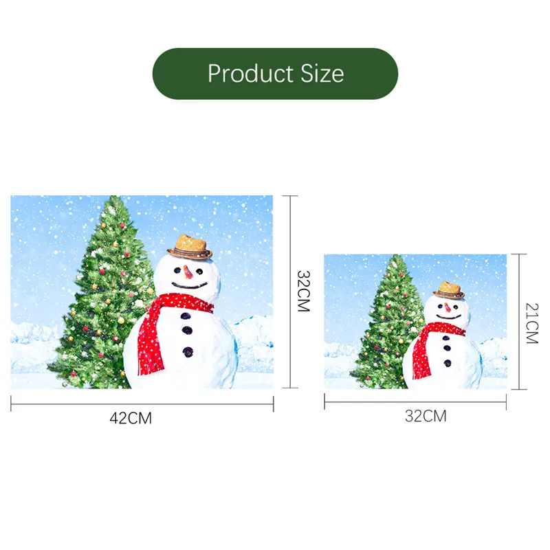

Fuwatacchi Merry Christmas Placemats for Kitchen Table Reusable Drink Coasters Rectangle Bowl Cup Mat Home Tea Party Decorations