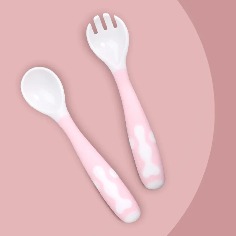 2 шт. гибкий пищевой детский набор ложка и вилка с коробкой для хранения обучающая