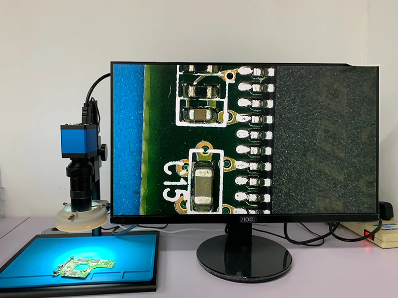 720P лабораторный цифровой промышленный видео микроскоп камера HDMI VGA 180X 300X C крепление камеры для телефона процессор печатная плата SMD Пайка Ремонт