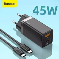 baseus 45w gan usb quick charger for iphone support scp qc3 0 pd3 0 fast charging for xiaomi travel quick charger for laptop