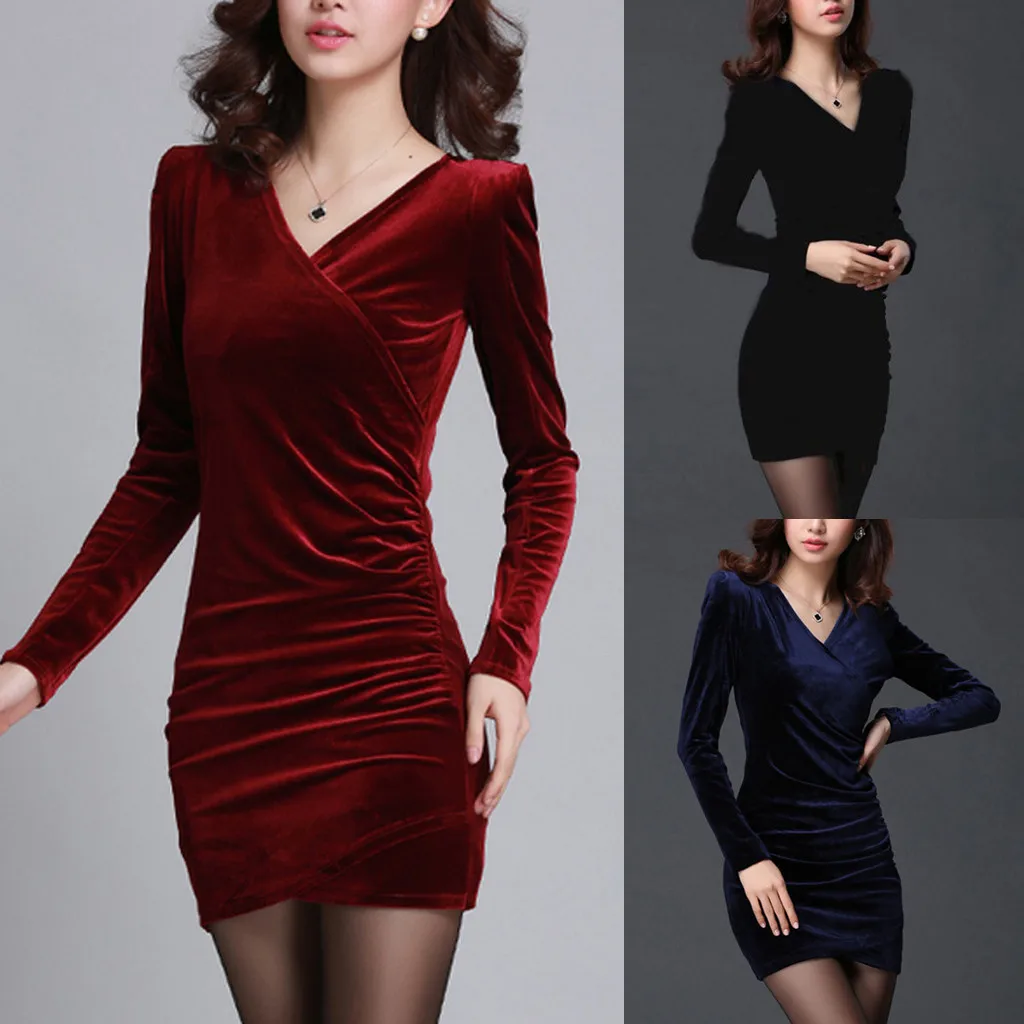 Бургундские вечерние платья сексуальные однотонные платье карандаш с v образным