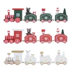 Рождественское деревянное украшение в виде поезда, Рождественское украшение для дома, подарок Санта-Клауса, Рождественский и новогодний декор, 2022 год