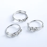 single coil spiral beads rotate jewlery fidget rings for women men freely anti stress anxiety ring wholesale