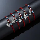 Браслеты в богемном стиле с плетеной веревкой из бисера сглаза шарм браслеты кристалл Сова Черепаха Животное Регулируемая Красная Нить Браслет