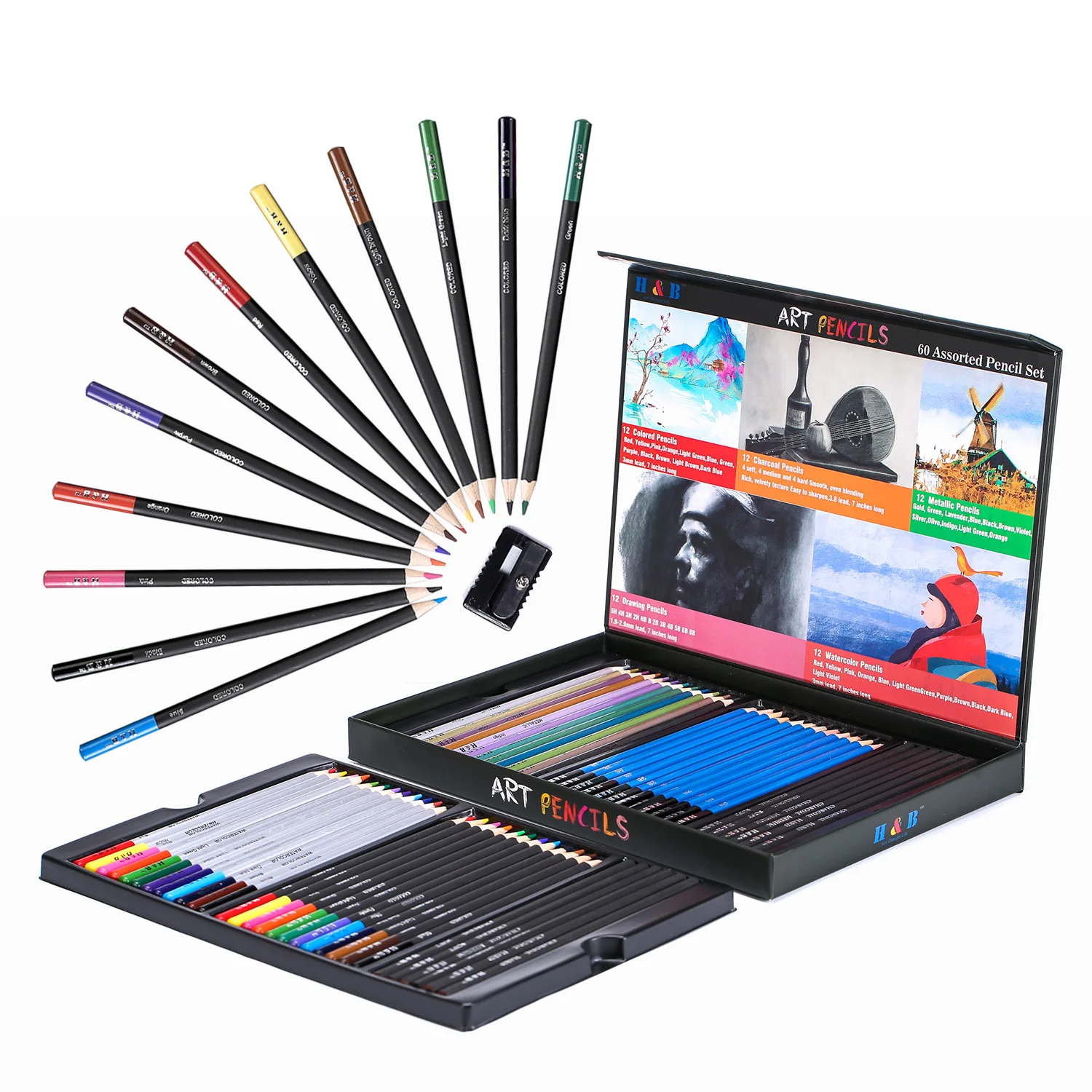 Карандаш цветной карандаш водорастворимый цвет свинцовый металл уголь набор