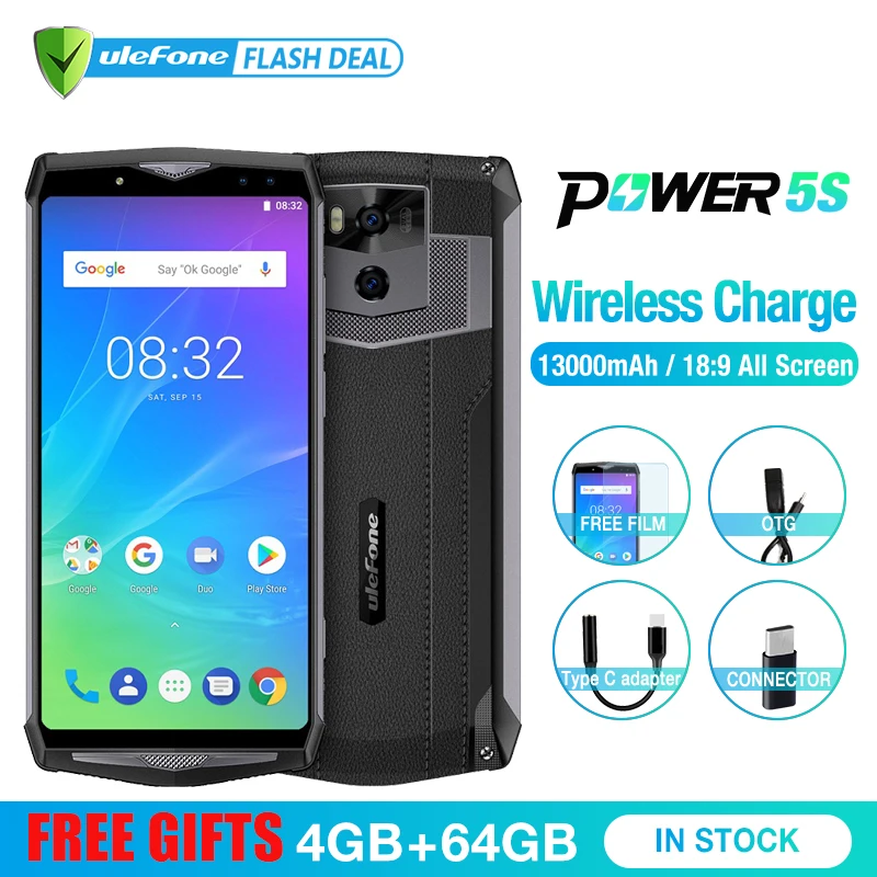 Чехол накладка Ulefone Мощность 5s 13000 мА/ч мобильный телефон Android 6 0 &quotFHD MTK6763 Octa Core 4 Гб