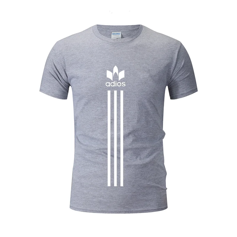 

Men's Cotton Casual T-shirt Summer O-neck Loose Short Sleeve Pure Color Printed Sports Top All-match Men's S-XXL