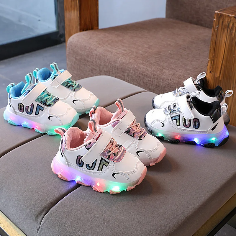 

New Fashion LED Lighted Children Shoes Hot Sales Cool Kids Sneakers Classic Glowing Baby Girls Boys Footwear Tennis