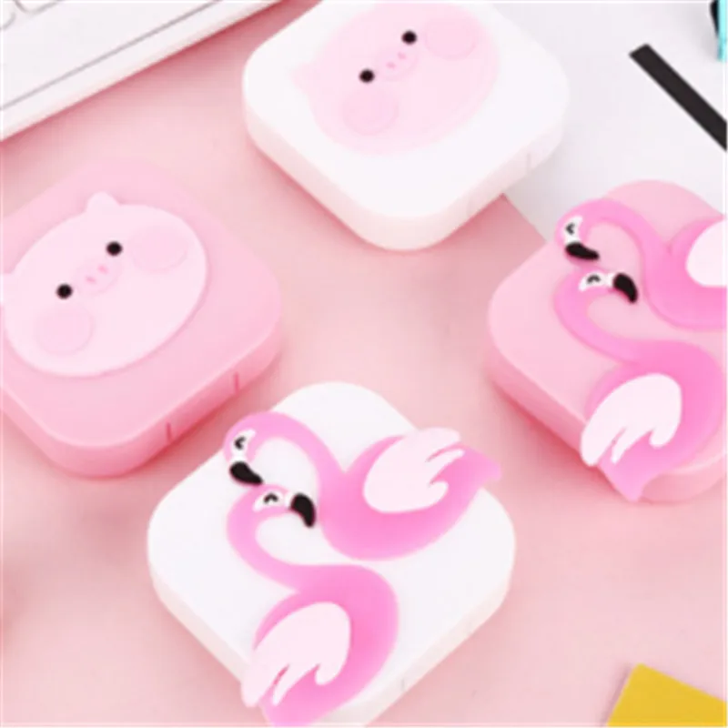 1 шт. симпатичная мультяшная коробка для контактных линз с сердечками девочек