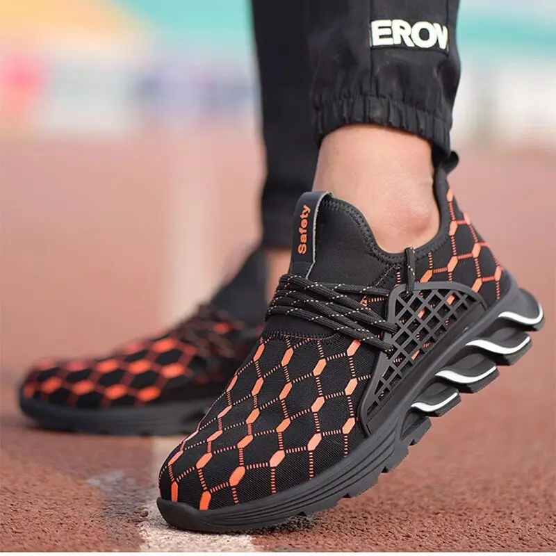 

Men's Work Safety Shoes Men Outdoor Steel Toe Footwear Military Combat Ankle Boots Indestructible Stylish breathable Sneakers