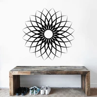 minimalist flower pattern silhouette wall sticker vinyl art flower for home room and hotel decoration 4689