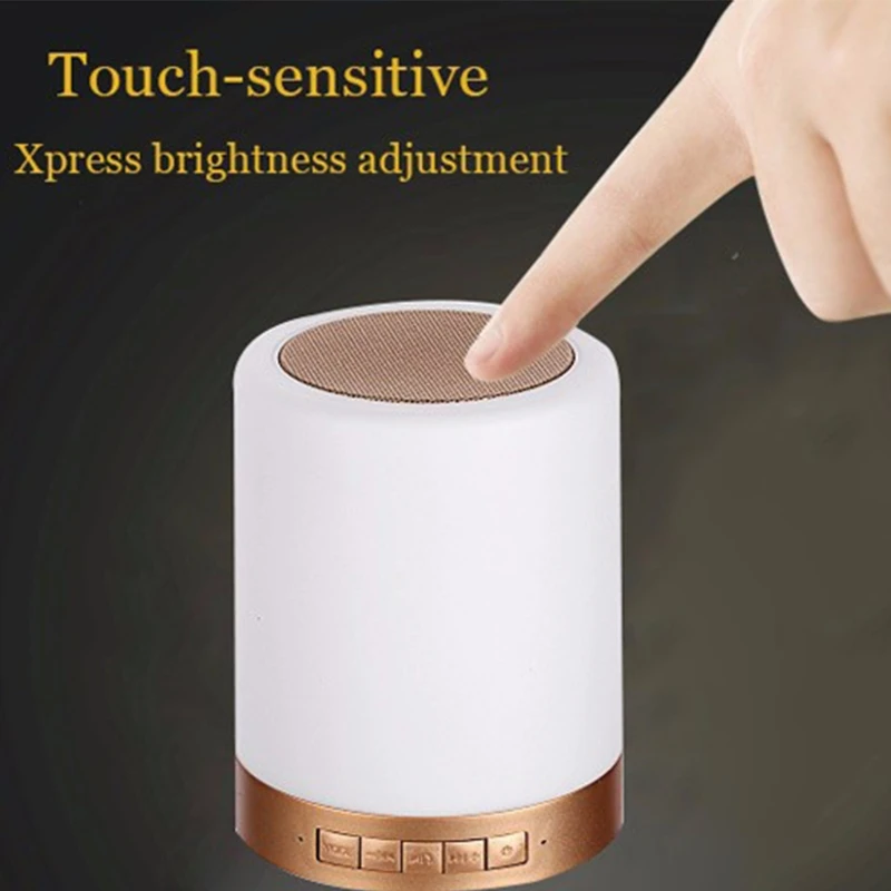 

R58B Colorful USB FM Radio Adjustable Small LED Lamp Bluetooth Speaker Touch Remote C