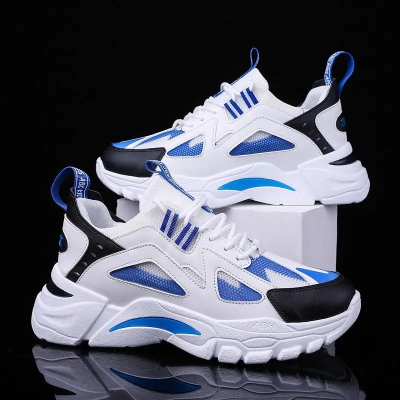 

Trend Breathable High Top Red Shoes Men Sneakers Student Vintage Dad Shoe Male Fashion Casual Sports Mesh Platform Sneaker