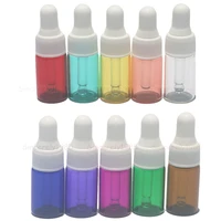 200x 1ml 2ml 3ml 5ml mix 10 colors glass eye dropper bottle refillable portable essential oils sample vials perfume pipette