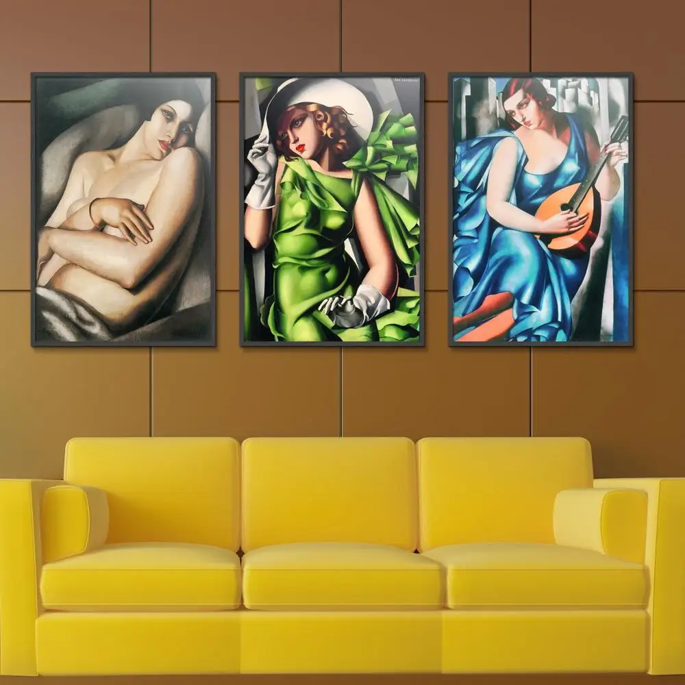 Tamara De Lempicka фигурка живопись абстрактная Безрамная картина маслом без рамы холст