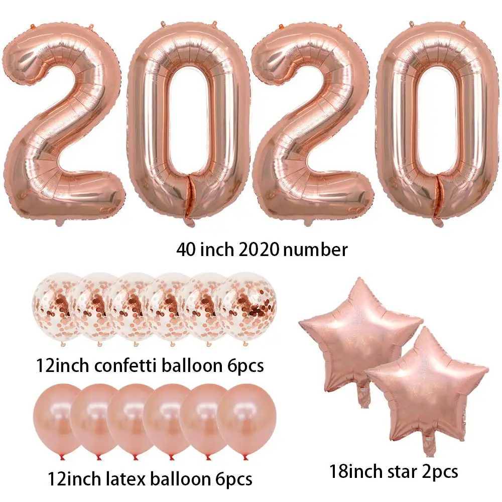 

40inch Rose Gold 2020 Balloons Graduation Party Balloons for New Year Party Grad Event Anniversary Party Decorations (Rose Gold)