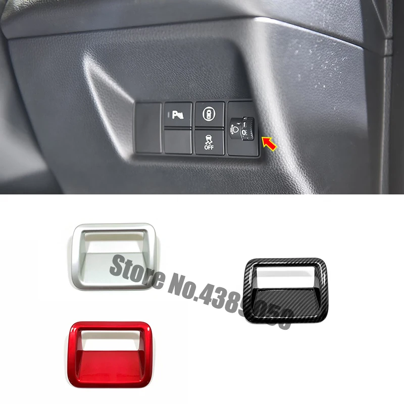 

For Honda Fit Jazz 2020 2021 LHD accessories ABS Matte/Carbon fiber Car Headlamps Adjustment Switch frame Cover Trim car Styling