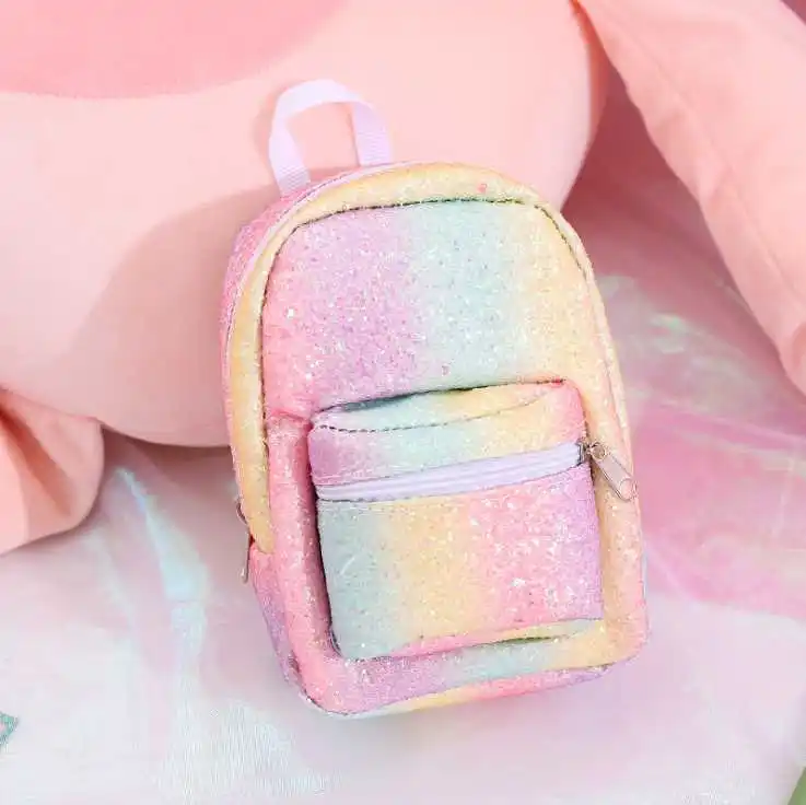 Rainbow Милые розовые маленькие сумки для женщин из искусственной кожи, кошельки для монет, модные сумки для хранения телефона, сумки для девочек, держатель для карт, детские кошельки, кошелек для ключей - Цвет: Rainbow