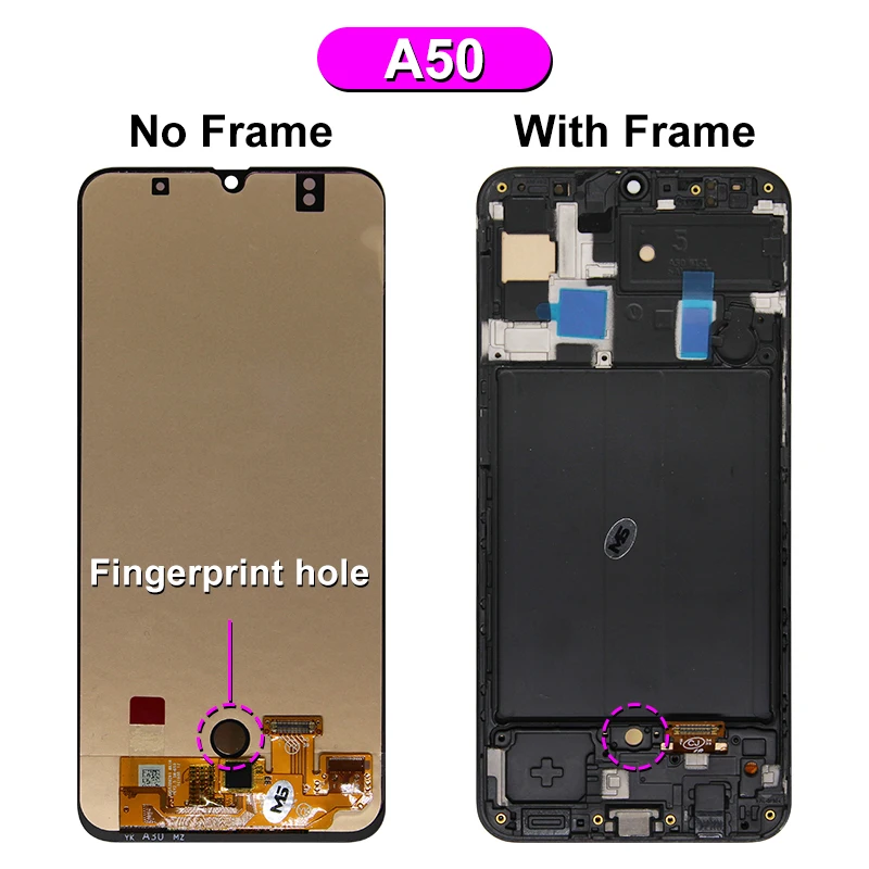 Pantalla AMOLED para m&oacute;vil, digitalizador de pantalla t&aacute;ctil para Samsung Galaxy A20, A30, A50, A50S, A30S, A205F, A305F, A307F, A505F, A507F-4
