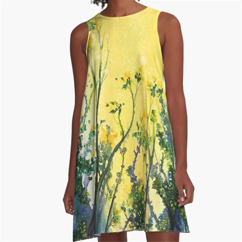 

Fashion Women summer dresses brown foxes Printed A-Line Boho Dress for women harajuku Sexy ladies mini short beach dress