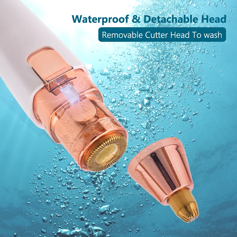 

2 In 1 Electric eyebrow trimmer USB Rechargeable hair remover women shaver LED light lady Epilator Razor face Makeup Tool