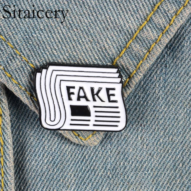 Sitaicery, газета, эмаль, булавка, поддельные новости, брошь, сумка, одежда, Нагрудный значок, кнопка, значок, ювелирное изделие, подарок для друзей, аксессуары для женщин