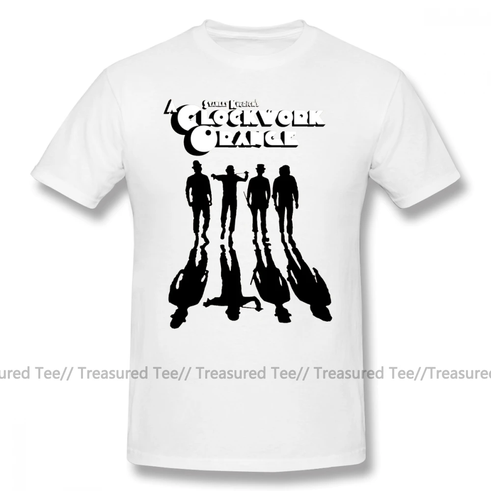 Заводная оранжевая футболка заводные оранжевые тени футболка веселая летняя футболка графическая Мужская 100 хлопковая большая футболка - Цвет: White