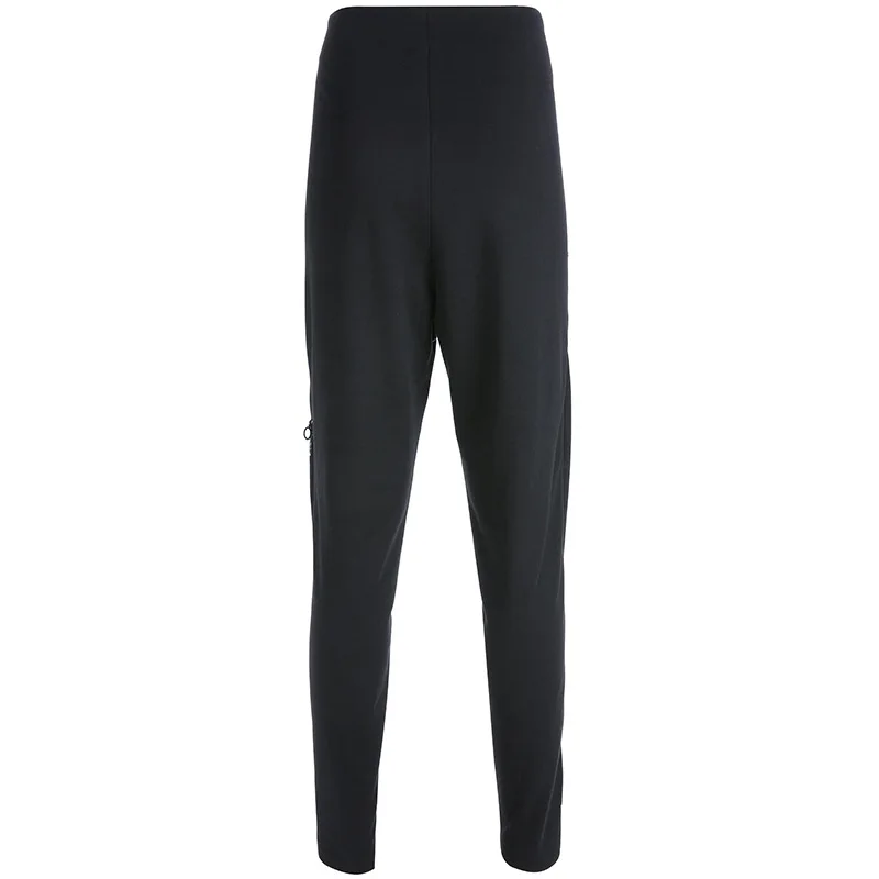 Сексуальные панковские кольца Длинные молнии открытый высокая талия бегущие