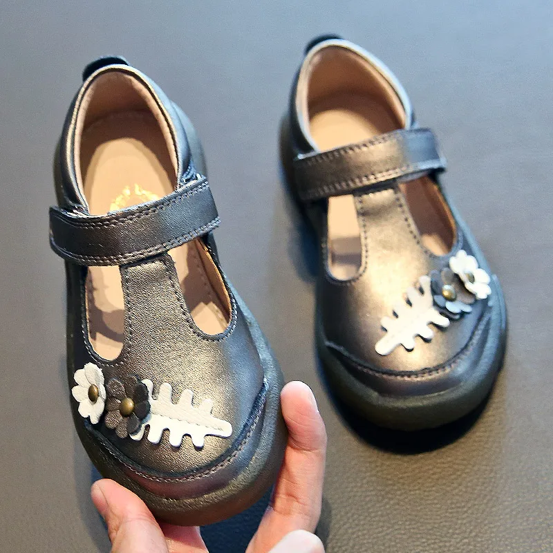 Children's Shoes Spring And Autumn Girls' Leather Shoes Girls' Shoes 2022 New Princess Shoes Soft-soled Leather Single Shoes