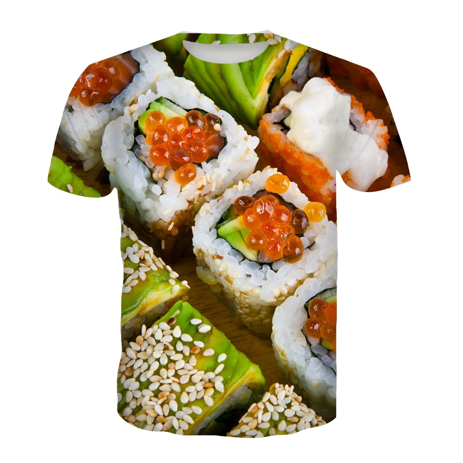 Мужская Новая креативная футболка с 3D принтом суши|Мужские футболки| |