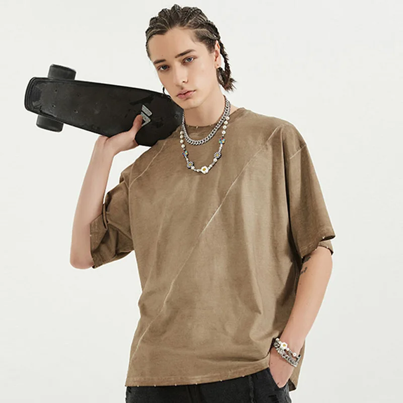 

Bonita Vida High Street Tshirts Distressed Short Sleeve Tees Shirts Streetwear Hip Hop Harajuku Casual Loose Cotton T-Shirt Tops