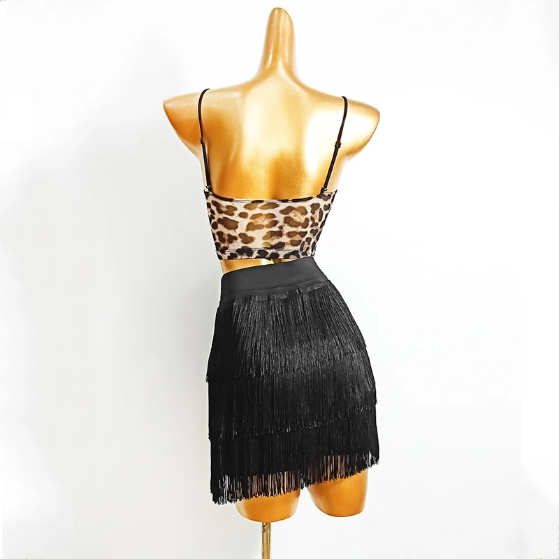 Латинские танцевальные юбки женский танцевальный костюм из нескольких слоев с